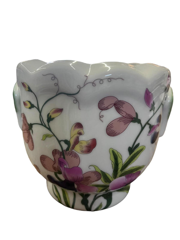 Japanese Blooms Porcelain 7” Cachepot