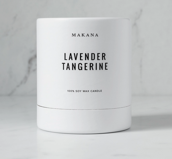 scents of lavender tangerine soy candle