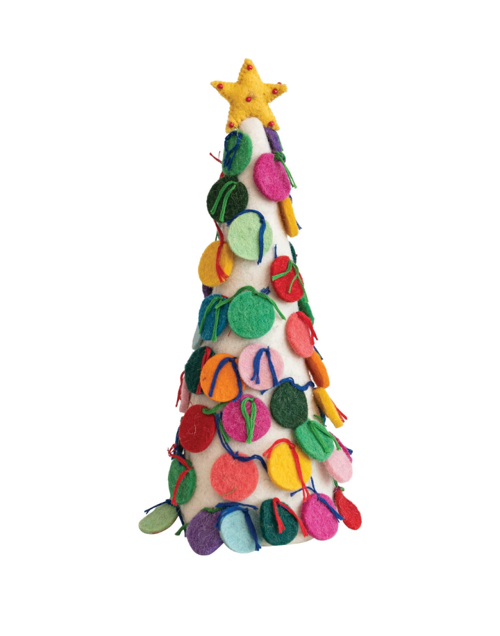 Multicolored Felt Christmas Tree/Stars & Lights