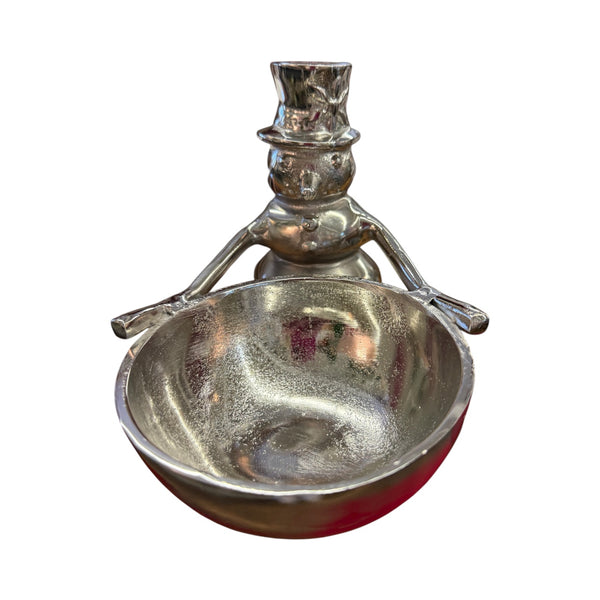 Snowman Holding Bowl