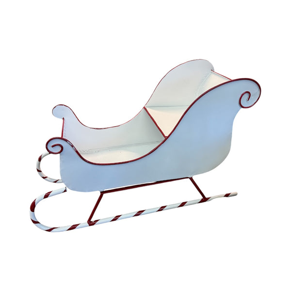 White Sled w/Candy Cane Skis