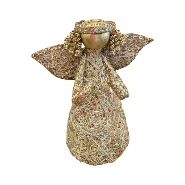 Mini Abaca Fiber Glittered Angel