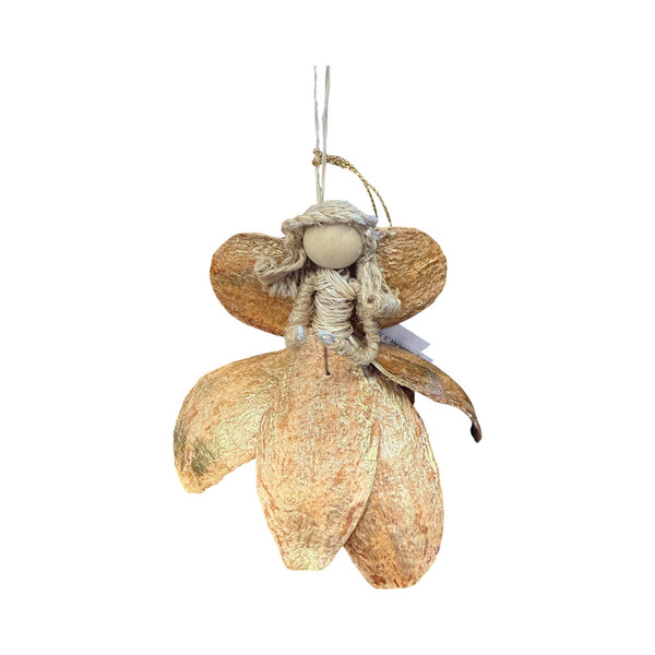 Mahogany Petals Angel Ornament
