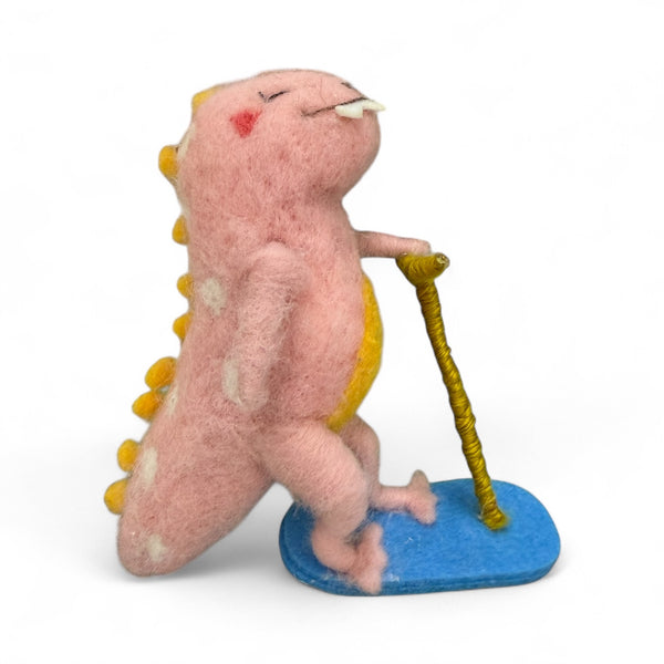 Felt Dinosaur on Skateboard Ornament