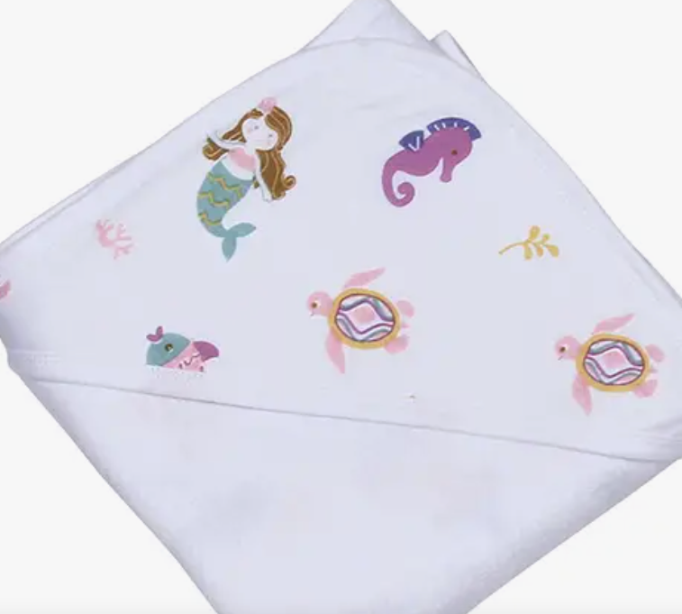 Pink-sea-life-hooded-towel-baby-gift