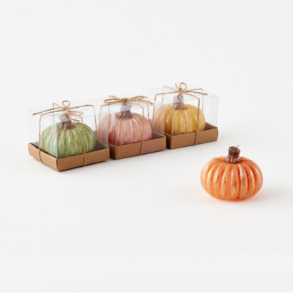 Pumpkin candle with gift box Halloween gift fall decor