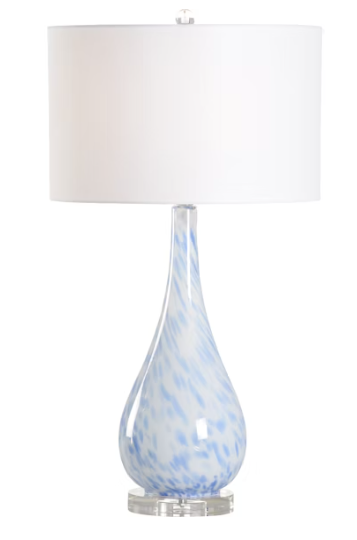 Chelsea House Swirled Blue & White Glass Lamp