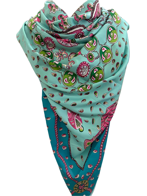 Turquoise / aqua silk scarf