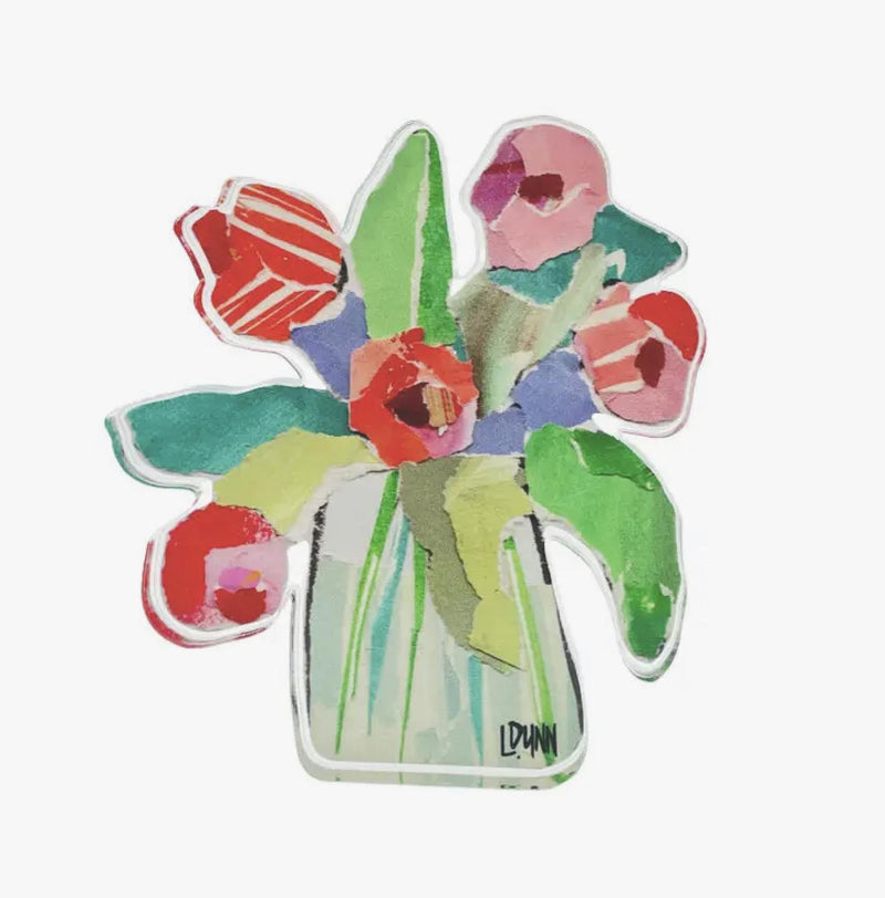 Red Striped Tulips Acrylic Bloom Block