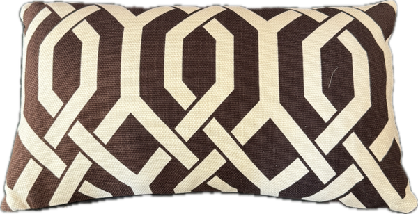 Brown and Ivory Geo Pattern Custom Pillow