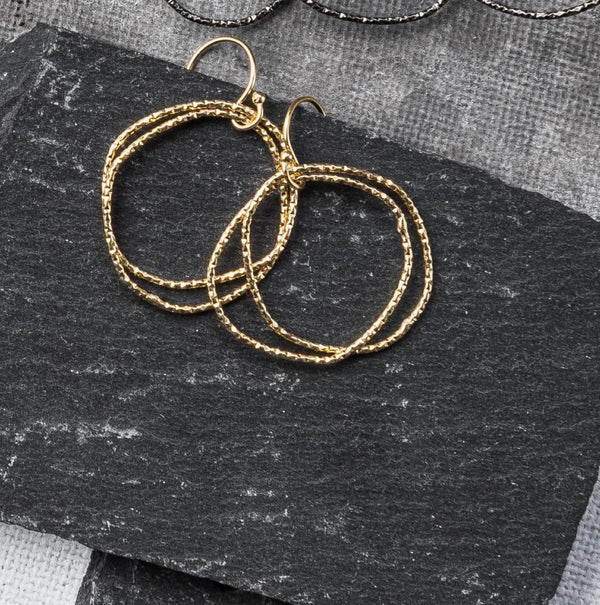 Original Hardware Gold Shimmer Organic Circle Earrings