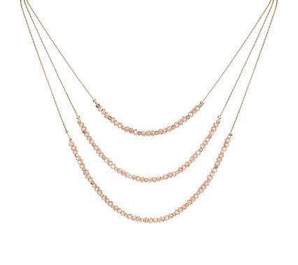 Multi Strand Pink Crystal Necklace
