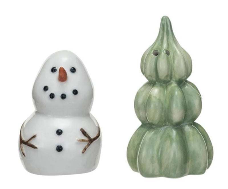 Snowman & Tree Salt & Pepper Shakers