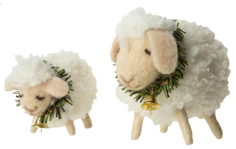 Wooly Felt  Sheep With Wreath