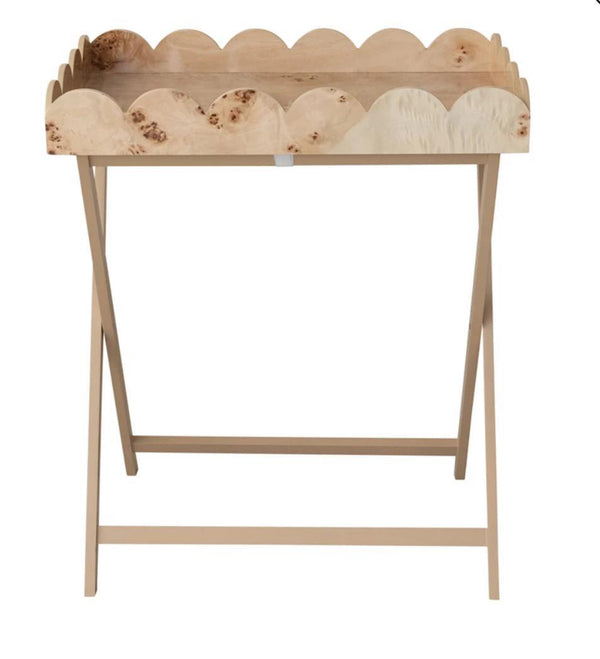 Burled Wood Butler Tray