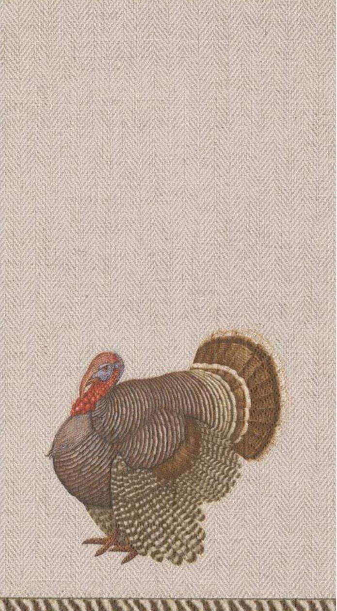 Caspari Turkey Guest Towel-Thomas T. Byrd