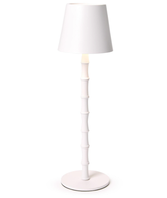 Cordless White Bamboo Table Lamp