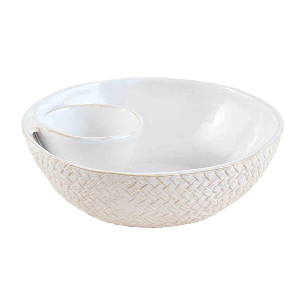 White Textured Chip and Dip Set