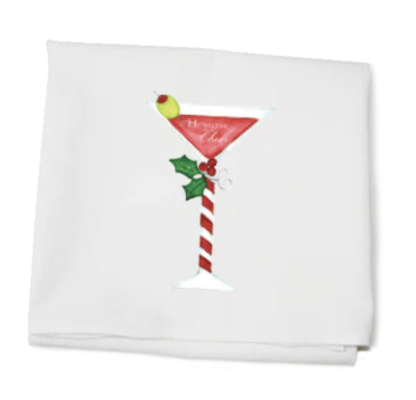 Martini Christmas Flour Sack Towel