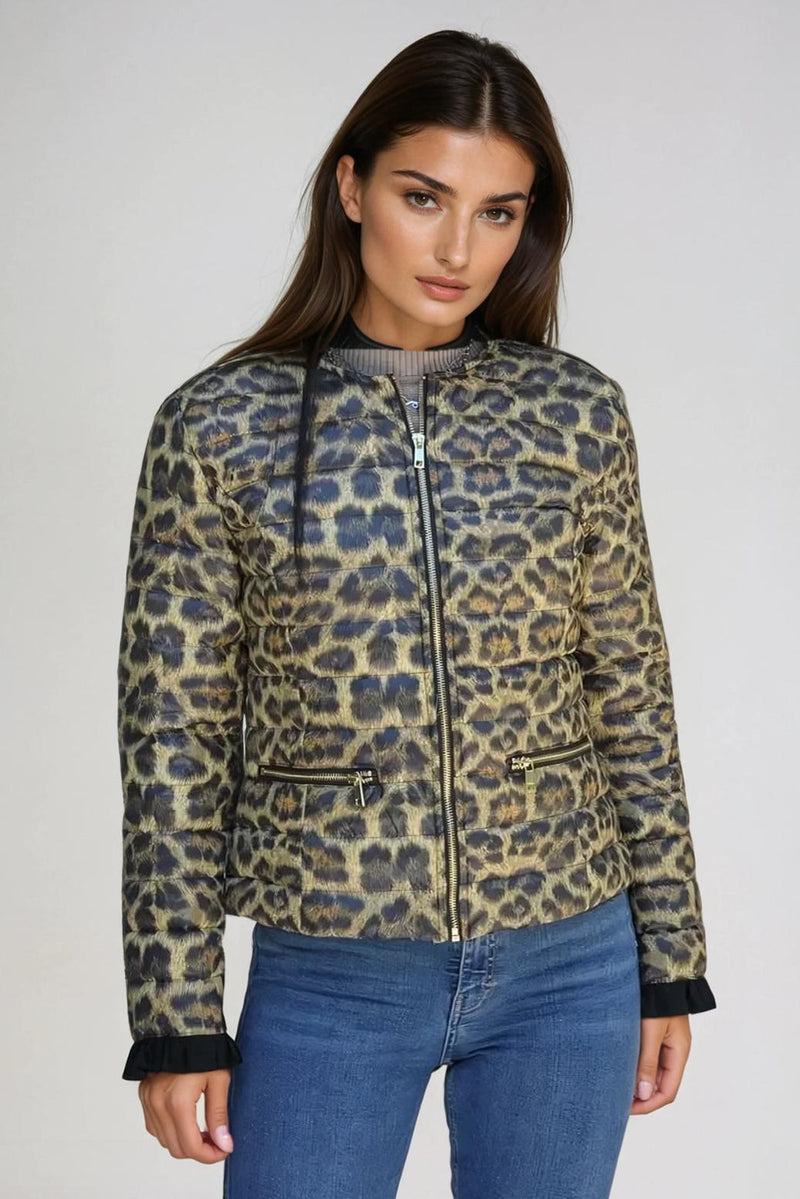Ciao Milano Carmen Water Resistant Jacket Leopard