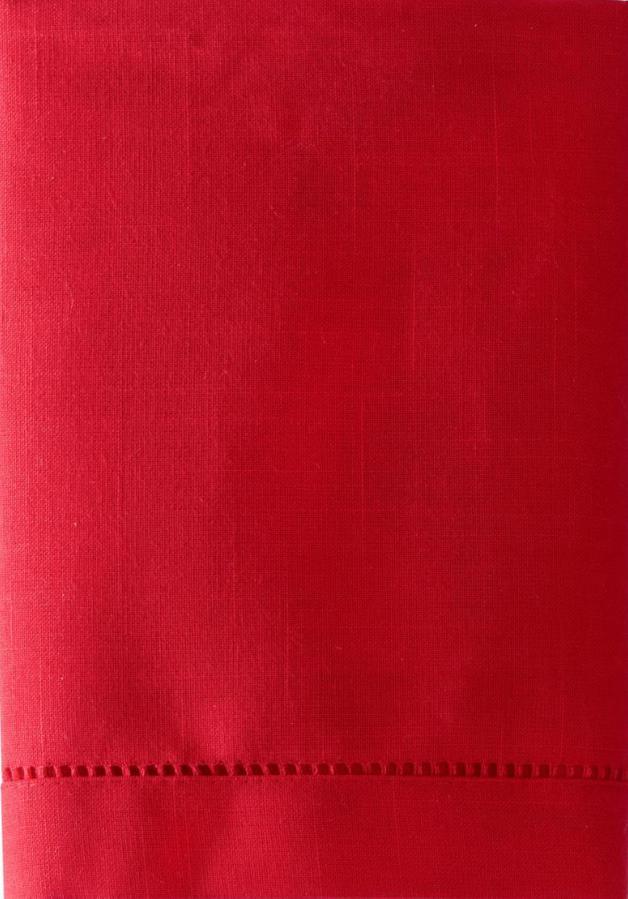 Red Linen Hemstitch Napkins