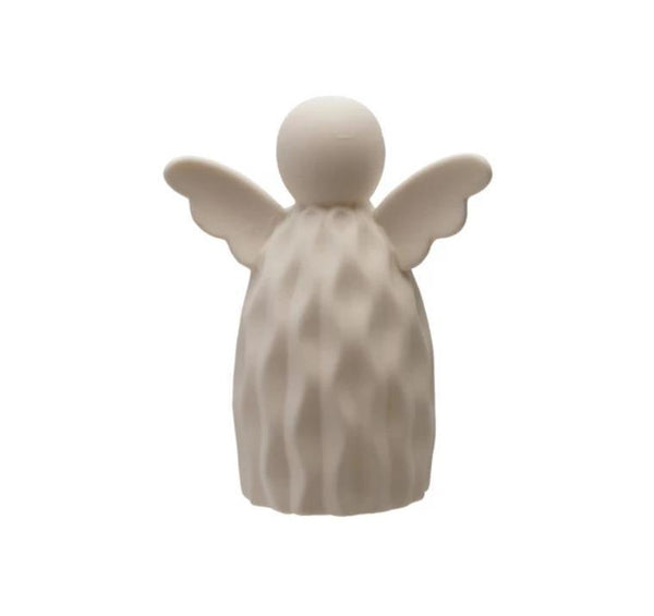 Stoneware Angel w/LED Light