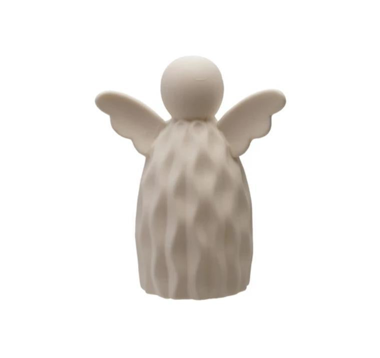 Stoneware Angel w/LED Light