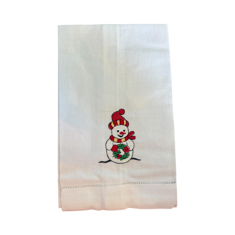 Christmas Embroidered Linen Kitchen towel