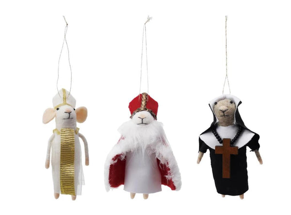 Felt Religious Mouse Ornament