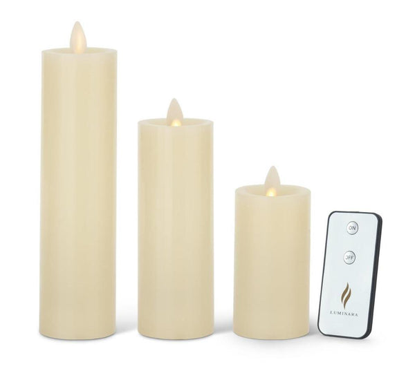 Ivory Wax Pillar Flameless Candle