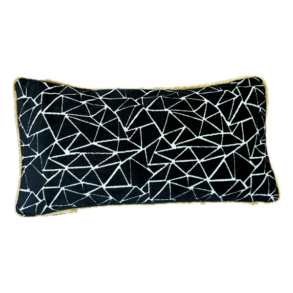 Black Cut Velvet Geo Pattern Custom Pillow