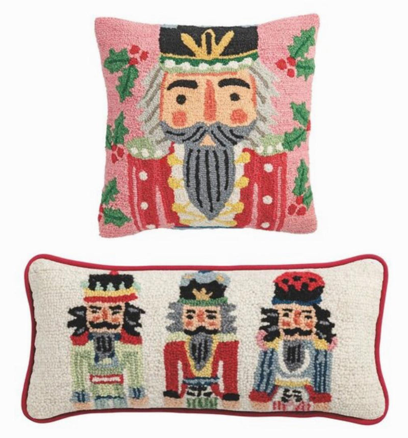 Nutcracker Hooked Wool Pillows
