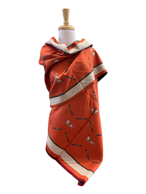 Orange Horses Wrap/Scarf