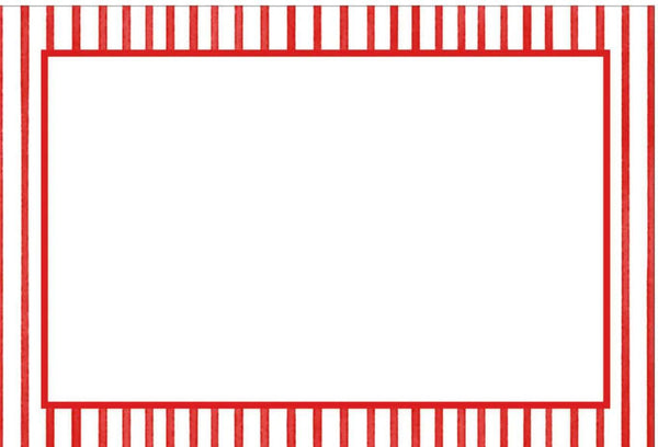 Caspari Pinstripe Red Place Cards