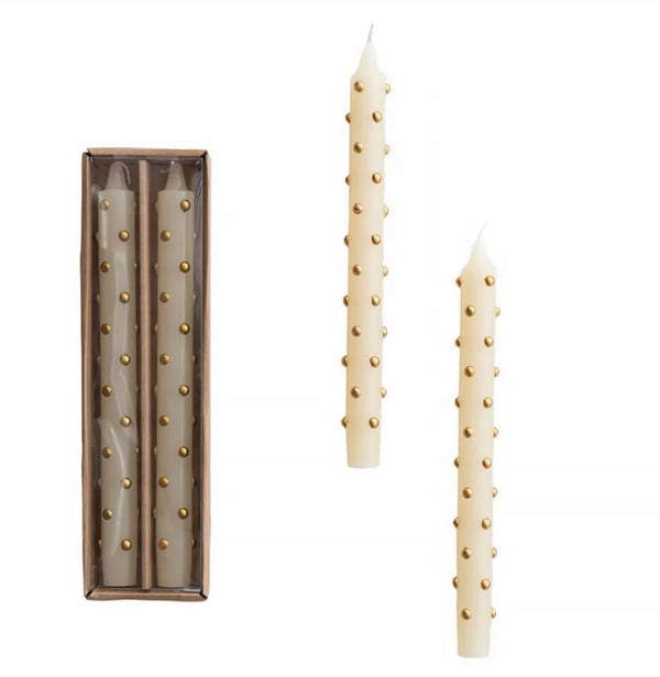 Ivory Dot Taper Candle