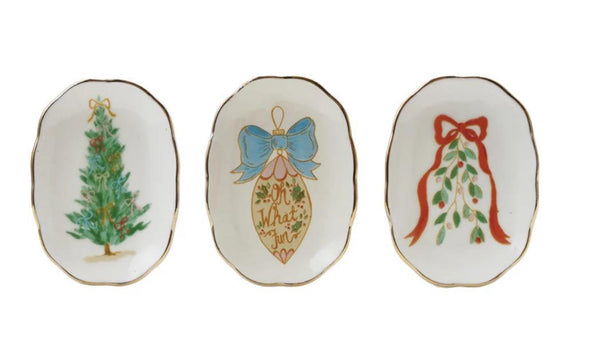 Stoneware dish w/Holiday Image