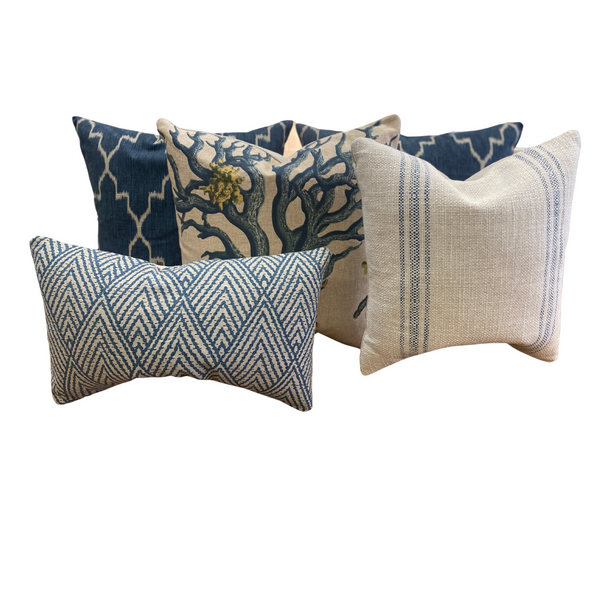 Indigo Coral Pillow Bundle