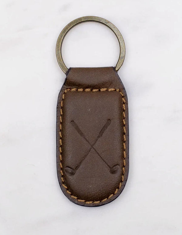 Golf Leather Embossed Keychain