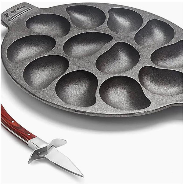 Outset Oyster Knife and Oyster Pan Set