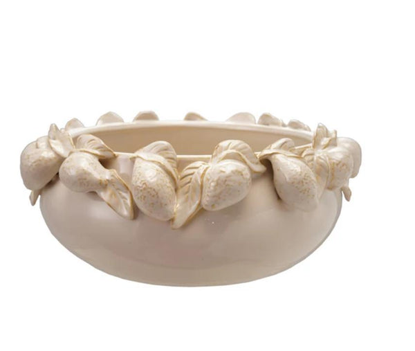 Stoneware Bowl w/Lemon Rim