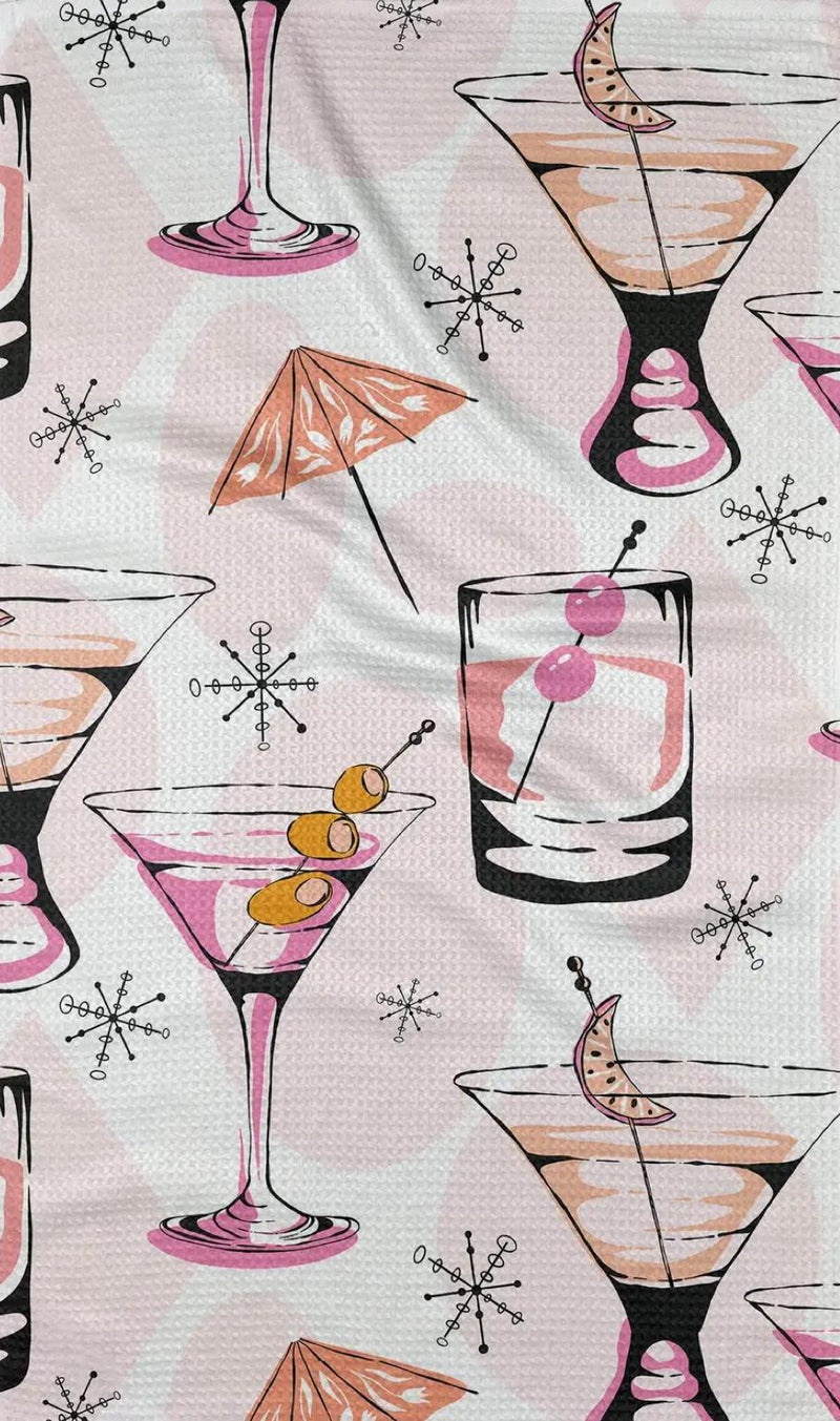 Geometry Cocktail Hour Tea Towel