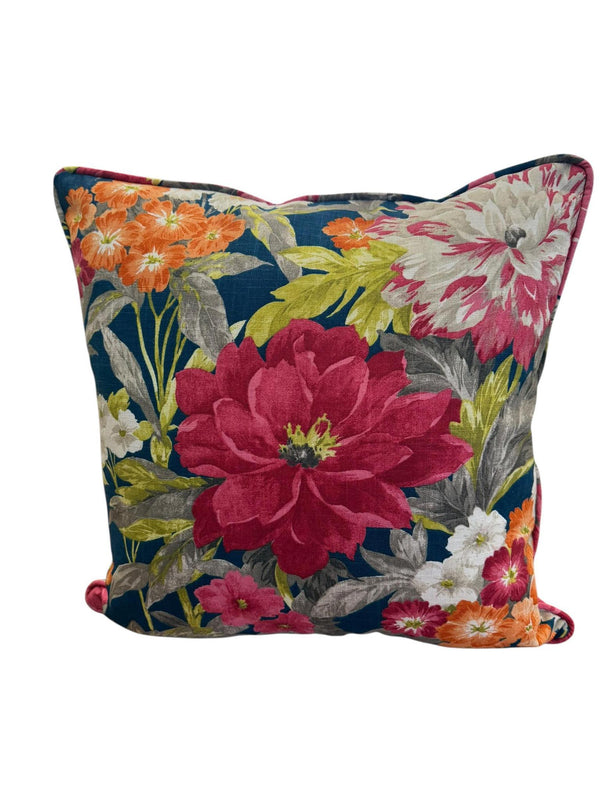 Custom Thibaut Honshu Floral Navy Pillow