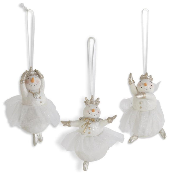 Glittered Snow Lady Ballerinas Ornament