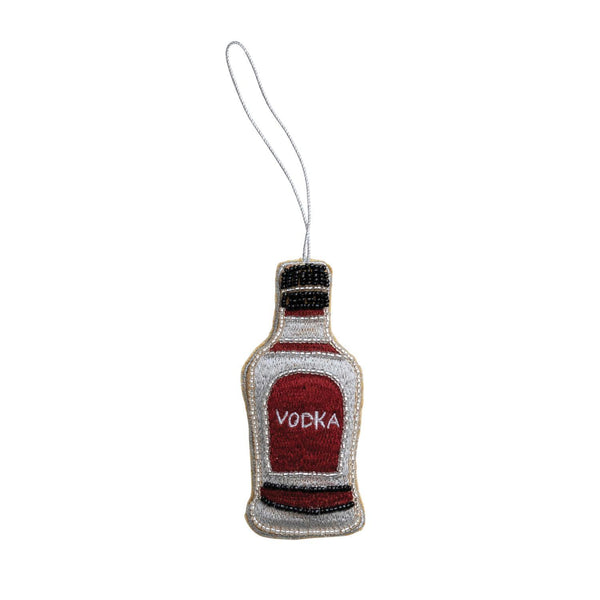 Xs2072 Fabric Vodka Bottle w/Embroidery & Beads