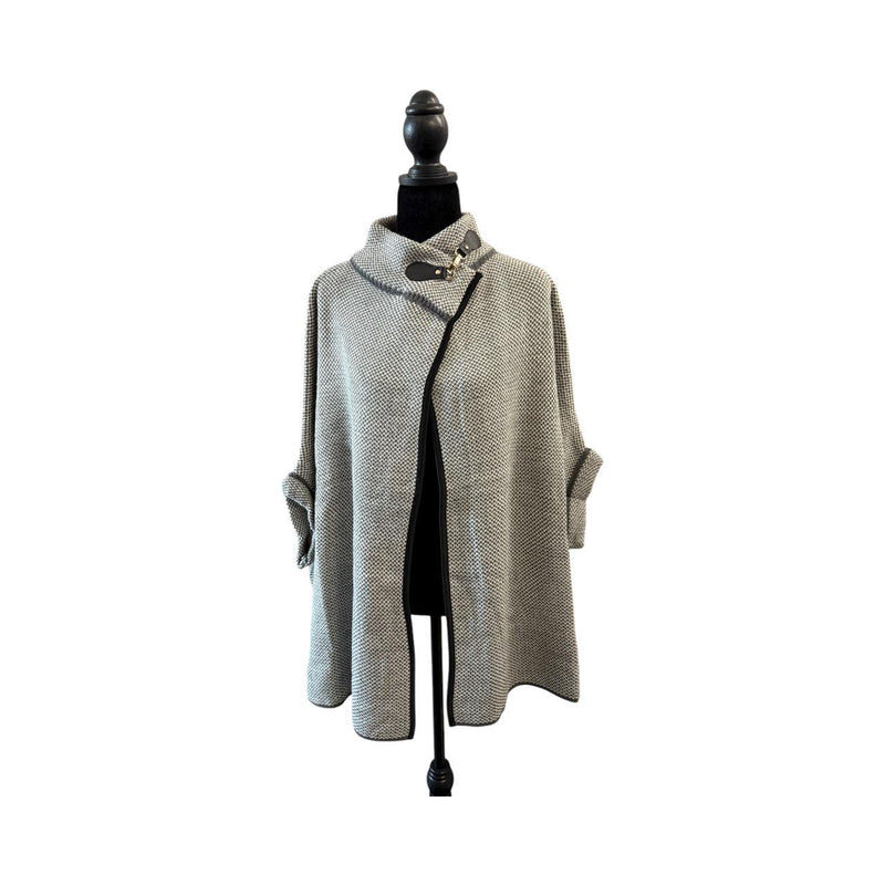 Light Grey Multi Poncho w/Sleeve