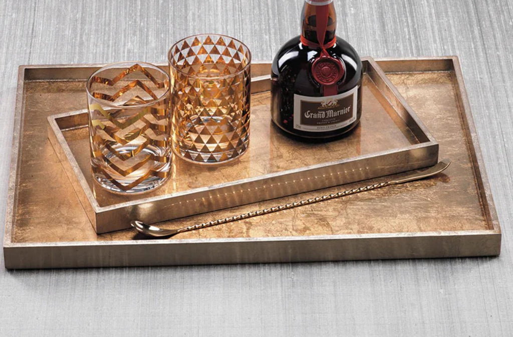 Antique Gold and Silver Serving Tray