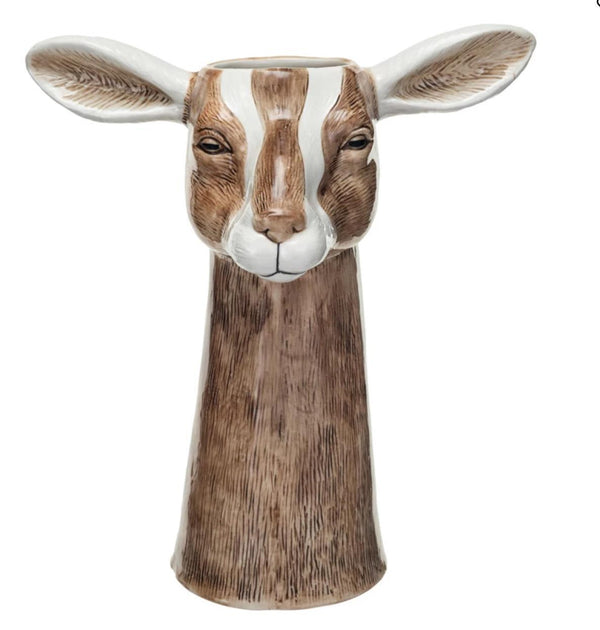 Stoneware Goat Vase