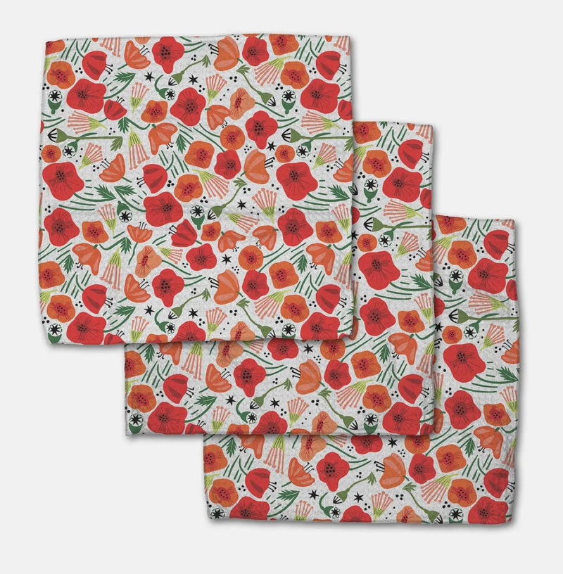 Geometry Poppy Power Dishcloth Set
