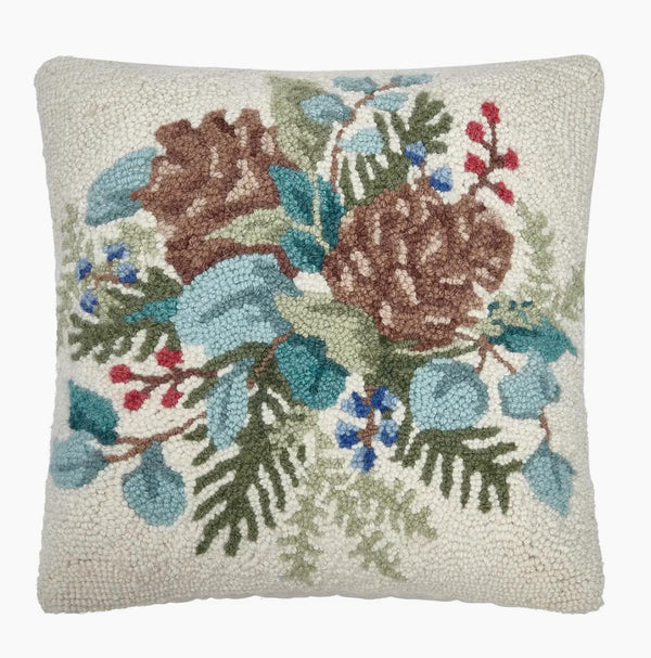 Christmas Holly Pine Hook Pillow