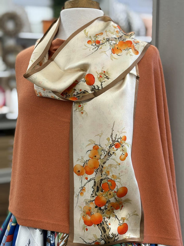 Orange Fruit Silk Scarf